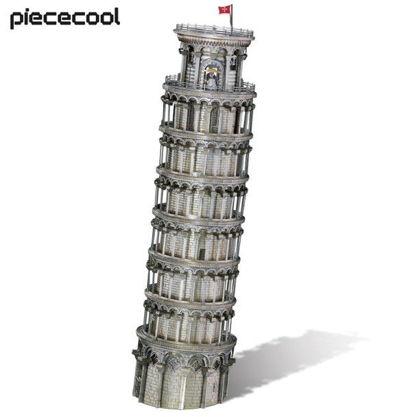 Piececool Model Building Kits Leaning Tower of Pisa 3D Metal Puzzles DIY Toy Model Kits Birthday Gifts for Adult