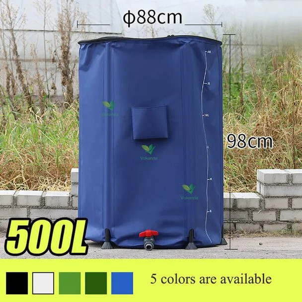 VOKANDA 500 Liter 130 Gallon Water Storage Tank Collapsible Barrel Garden Watering Irrigation Rainwater Collector Bucket VOKANDA 500 Liter 130 Gallon Water Storage Tank Collapsible Barrel Garden Watering Irrigation Rainwater Collector Bucket