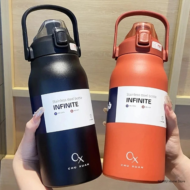 Large Capacity Thermal Water Bottle With Straw Tumbler Stainless Steel Thermo Bottle Gym Vacuum Flask Cold and Hot Insulated Cup Large Capacity Thermal Water Bottle With Straw Tumbler Stainless Steel Thermo Bottle Gym Vacuum Flask Cold and Hot Insulated Cup