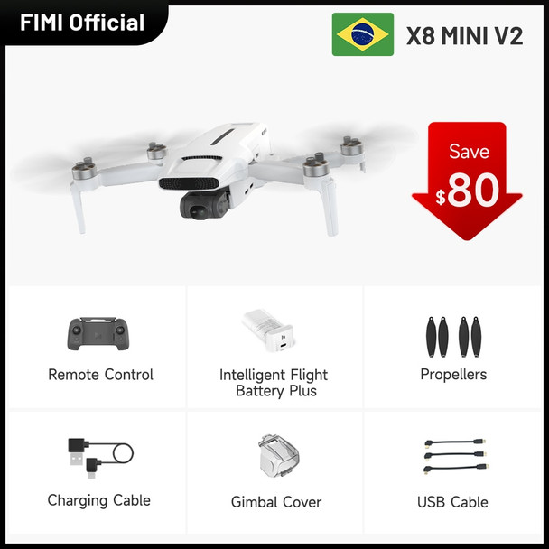 FIMI X8 MINI V2 Drones 4k professional 9km range 3-axis Gimbal camera 250g-Class Ultralight design smart tracking mini drone