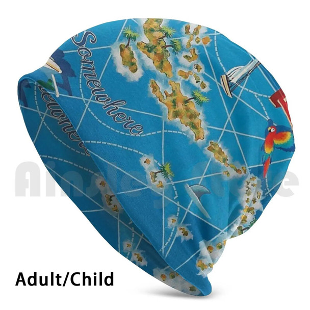 Margaritaville St. Somewhere Map Beanie Hedging Cap DIY Print Cushion Margaritaville St Somewhere Tropical Jimmy Buffet