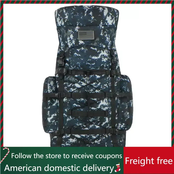 Tactical Military Outdoor Water Resistant Hiking, Camping, Traveling, & Mountain Climbing Backpack - Navy freight free