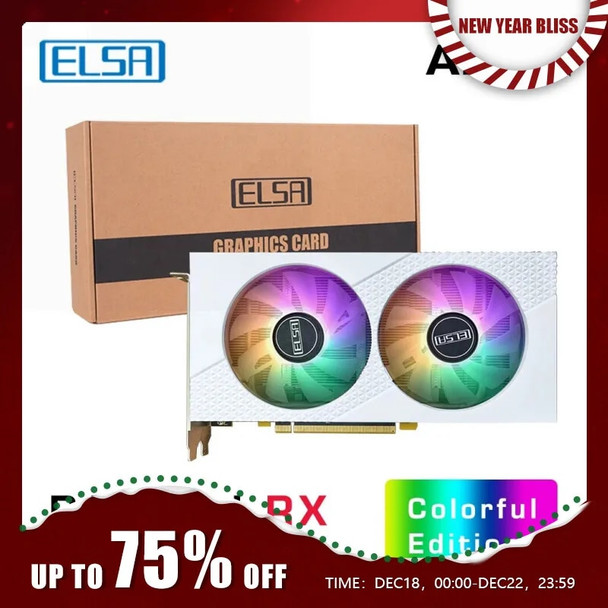 ELSA AMD RX 580 8GB GDDR5 256bit GPU White RGB Desk Computer Gaming Graphics Card