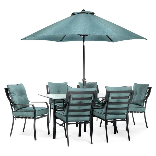 Hanover Lavallette 9 ft. Umbrella|UVand Weather ResistantPVC Canopy | Durable Aluminum Frame|Open/Close Pole Crank,Pivot Feature