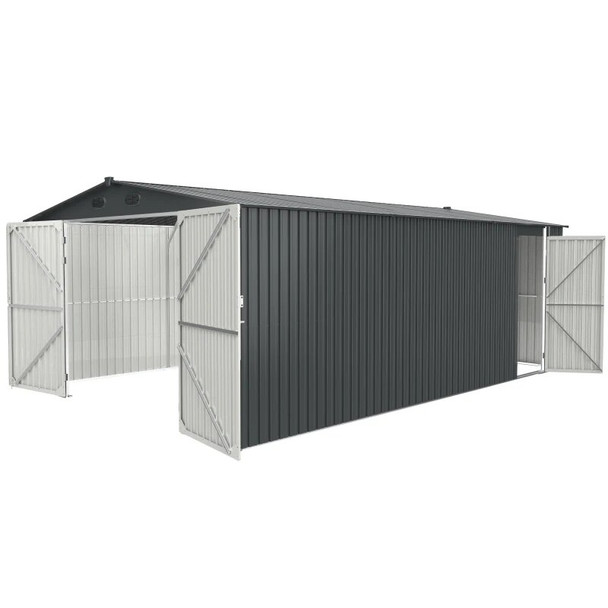 Outdoor storage shed 20x10 feet, metal garden shed, backyard utility storage room, waterproof, sun proof parking shed