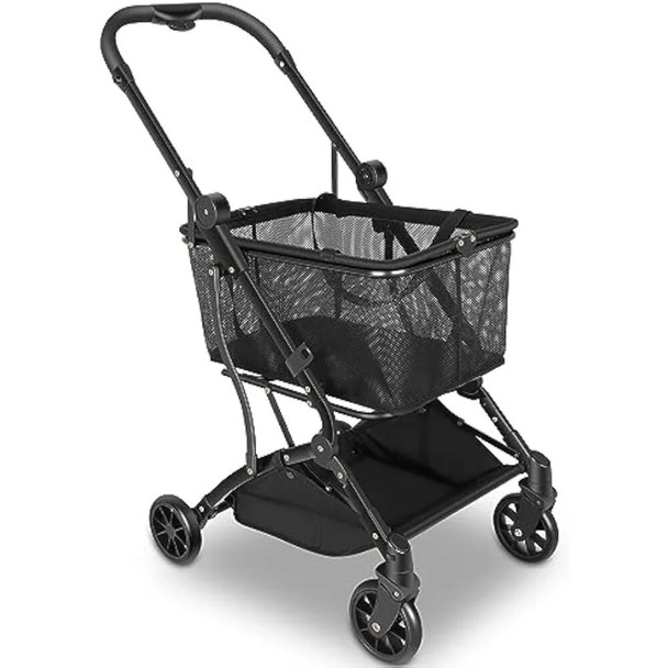 Shopping Cart Collapsible Utility Trolley Cart Features up 60 lbs Total Weight Capacity, Stylish Detachable Carry Bag