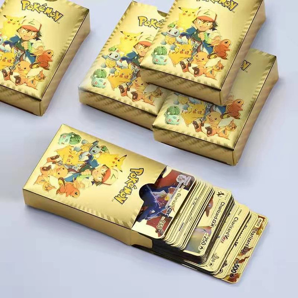 5-55PCS cartas pokemon francaise español Gold Cards Spanish English Foil Gold silve Cards Metalicas Charizard Vmax Gx Game Card