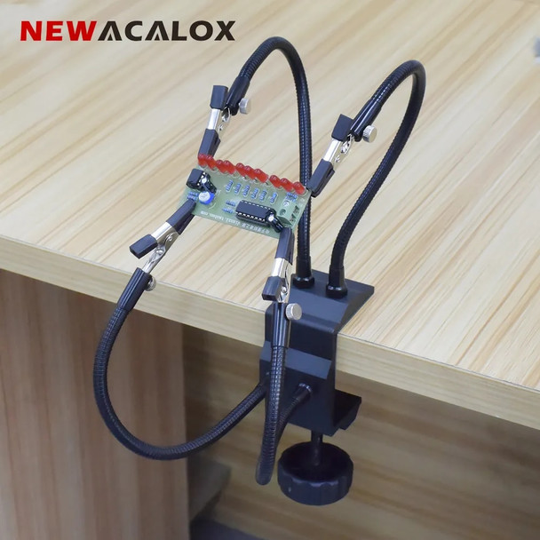 NEWACALOX Desk Clamp Soldering Station Holder PCB Alligator Clip Multi Soldering Helping Hand Third Hand Tool for Welding Repair