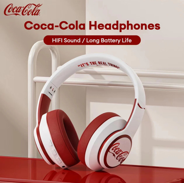 MINISO Coca-Cola T05 Bluetooth 5.3 Headphones Sport Long Battery Life Earbuds Foldable Headset Gaming Low Latency Earphones