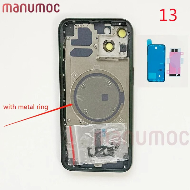 Rear Door Chassis For iPhone 13 Back Housing Battery Cover With Middle Frame Sim Tray
