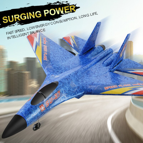 SU27 Foam Remote Control Airplane 2.4G Radio Glider Fighter LED Night Navigation Light Plane Model Toy Children Birthday Gift