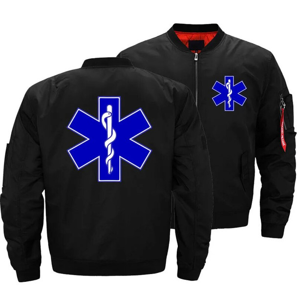 EMT Emergency Ambulance Star Of Life EMS Bomber Jacket Streetwear Thick Windbreaker Mens Aviator Jackets Coat Parkas Clothes 5XL