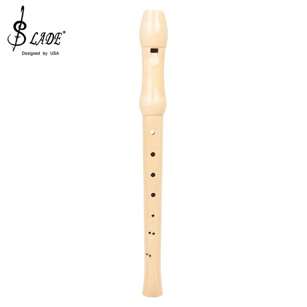 8 Holes Flute Wood Color Rcorder for Beginner Learning Professional Instrument Germanic/ Baroque Style