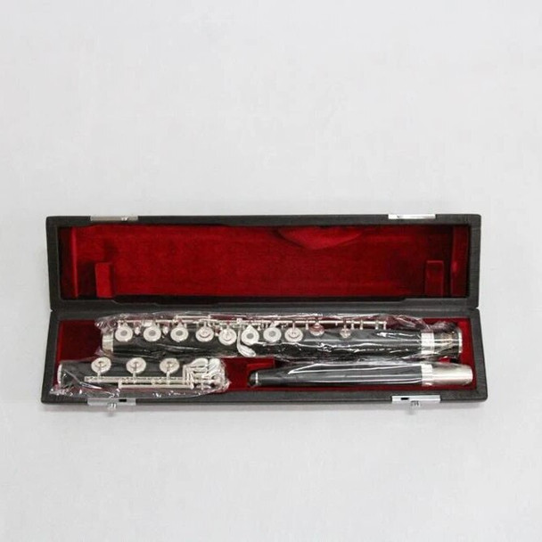 Professional Good Quality c tone 17 open holes OEM Chinese Instrument Grenadilla Silver Plated Ebony Flute