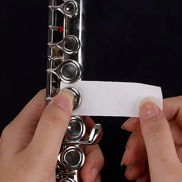 2024 New Clean Care Sheet Anti-Sticky Button Drying Absorbent Cleaner Papers Flute Patch Saxophone Clarinet Button Absorbent Pap