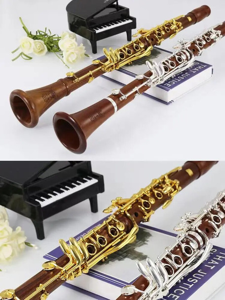 Rowetter Red Wood Professional Clarinet Bb Rosewood Silvering Keys Solid Wood Sib Klarnet