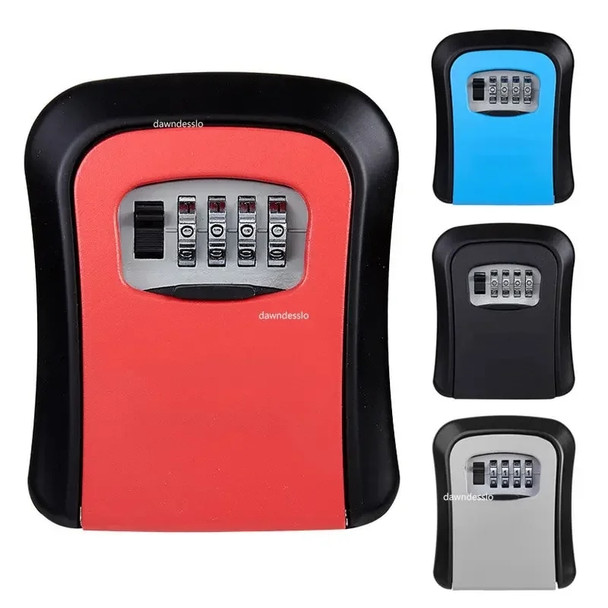 Wall Mount Key Storage Secret Box Organizer 4 Digit Combination Password Security Code Lock No Key Home Key Safe Box
