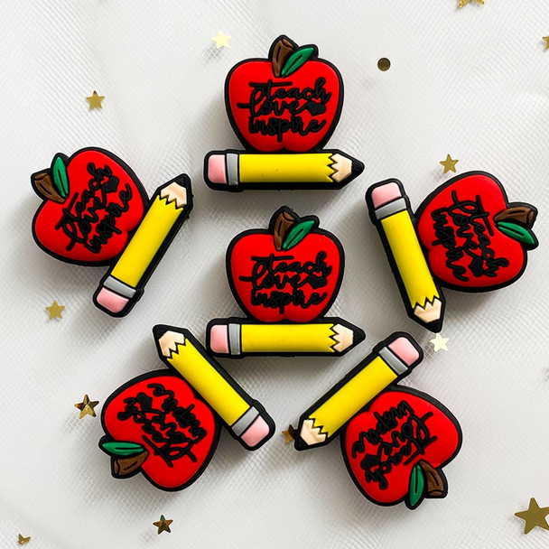 10Pcs Apple Pencil Silicone Beads Food Grade DIY Pacifier Chain Teeth Chew Beads Baby Toys Necklace Accessories