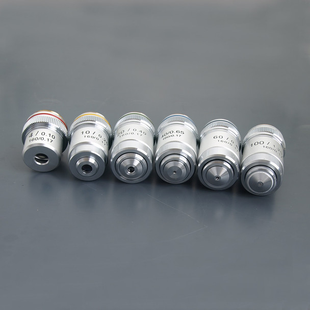 4X 10X 20X 40X 60X 100X High Quality Microscope Objective Lens Achromatic Objective Laboratory Biological Microscope parts