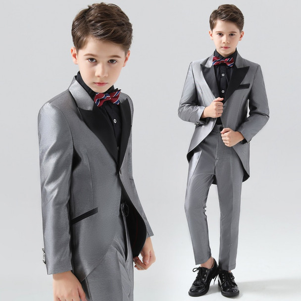 Two Pieces Tuxedo Boy Suit Set (Jacket+Pants) 2023 New High Quality Fashion Children's Handsome Gentlemen Clothing Set