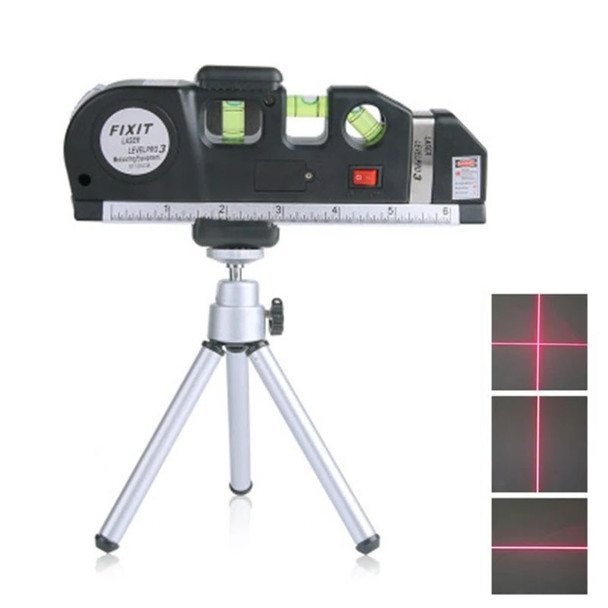 Multifunctional Vertical Horizontal Laser Level Tape Adjustable Standard Ruler Cross Lines Measuring Instrument With Tripod