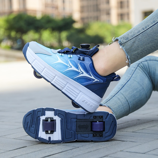 EUR 31-40 NEW Children Junior Roller Skate Shoes Kids Sneakers With Two 2022 Boys Girls Wheels Shoes Adult Casual boys Shoes