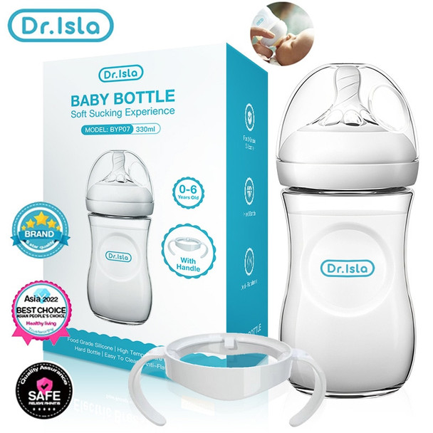 Dr.isla 150ml/330ml Baby Bottle BPA Free Baby Bottle Newborn Bottle P.P Feeding Bottle Baby drop-resistant bottles with handle