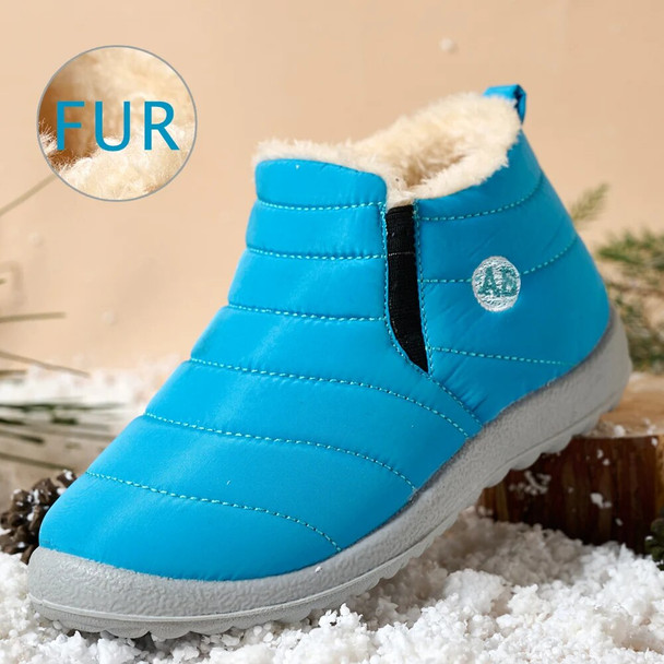Winter Children's Boots Plush Non-Slip Cotton Shoes Waterproof Cute Children's Shoes Warm Fur Children Snow Boots