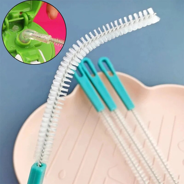 1-4Pcs Stainless Steel Nylon Spiral Brushes Jewelry Feeding Baby Bottle Cleaning Brush Straws Glasses Tube Practical Clean Tools