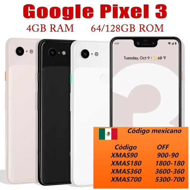 Google Pixel 3 Qualcomm 845 LTE 5.5" Screen Smartphone 4GB RAM 64GB/128GB ROM Cell Phone Dual Camera Unlocked Original Mobile