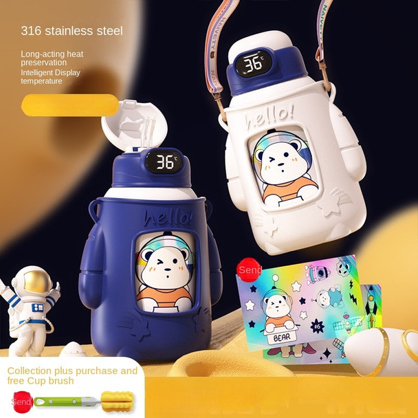 Intelligent Children's Insulated Cup 316 Stainless Steel Planet Astronaut Straw Water Cup Fall-proof Student Water Bottle Intelligent Children's Insulated Cup 316 Stainless Steel Planet Astronaut Straw Water Cup Fall-proof Student Water Bottle