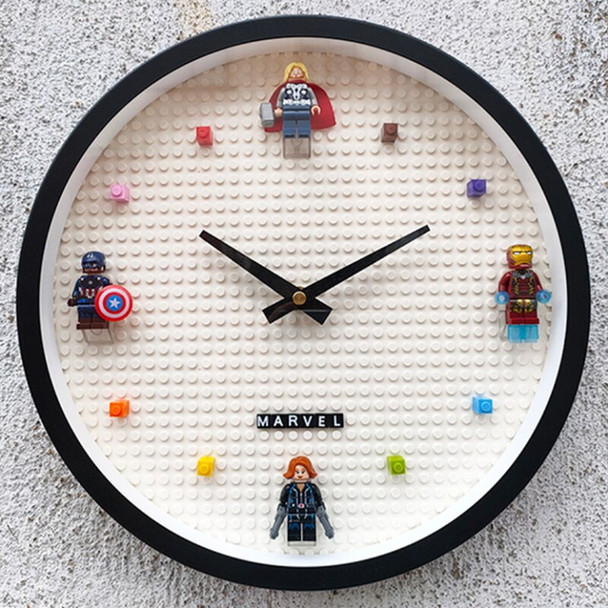 DIY Assembled Blocks Wall Clock Compatible with Lego Blocks