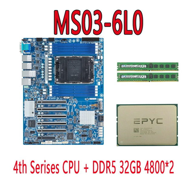 MS03-6L0 REV.1.X + DDR5 32G 4800 RAM + Intel 5411N 8490H 8470Q 8470N 8470 8468H 8468 8461V 8458P 8454H 8452Y 8450H 8444H CPU