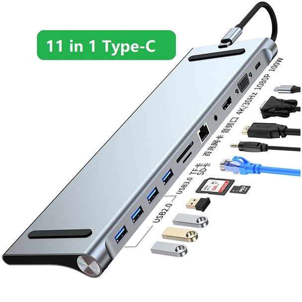 Type C Laptop Docking Station USB C Dock HDMI-compatible VGA USB Hub Adapter For MacBook HP Dell XPS Lenovo ThinkPad Asus
