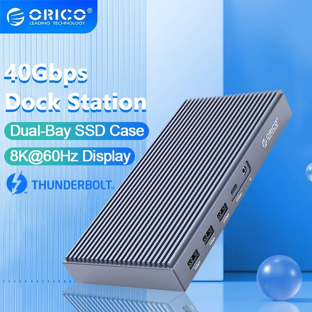 ORICO Thunderbolt 3 HUB Thunderbolt Docking Station 9-in-1 Thunderbolt 3 Dock for USB-C Laptops 60W Charging for Laptop TB3-S2