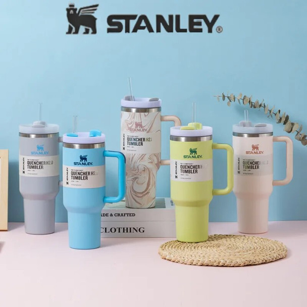 Stanley Tumbler with Handle Straw Lid Stainless Steel 40oz Vacuum Insulated Car Mug Double Wall Thermal Iced Travel Cup Stanley Tumbler with Handle Straw Lid Stainless Steel 40oz Vacuum Insulated Car Mug Double Wall Thermal Iced Travel Cup