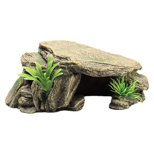 Turtle Reptile Habitat Hiding Caves Basking Amphibioues Vivid Safe Shelter For Turtle Aquarium Terrarium Decoration Pet Supplies