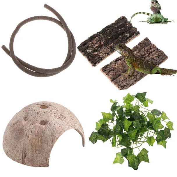 Artificial Vine Lizard Rattan Reptile Box Case Habitat Decor Bend Plant Leaves Ornament for Climbing Chameleon Lizards Gecko Artificial Vine Lizard Rattan Reptile Box Case Habitat Decor Bend Plant Leaves Ornament for Climbing Chameleon Lizards Gecko