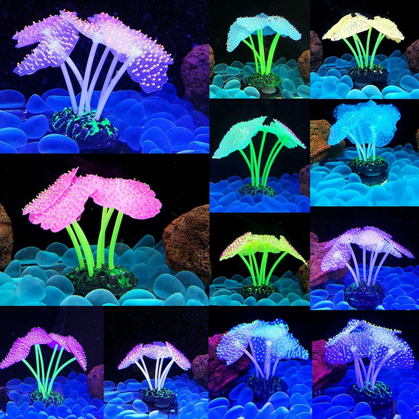 Luminous Anemone Simulation Artificial Plant Aquarium Decor Plastic Underwater Weed Grass Aquarium Fish Tank Decoration Ornament