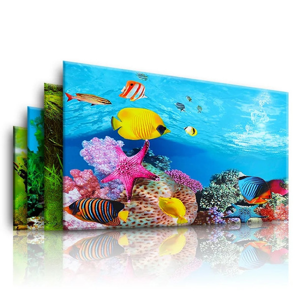Background for Aquarium 3d Sticker Poster Fish Tank Aquarium Background accessories Decoration Ocean Plant Aquascape Painting