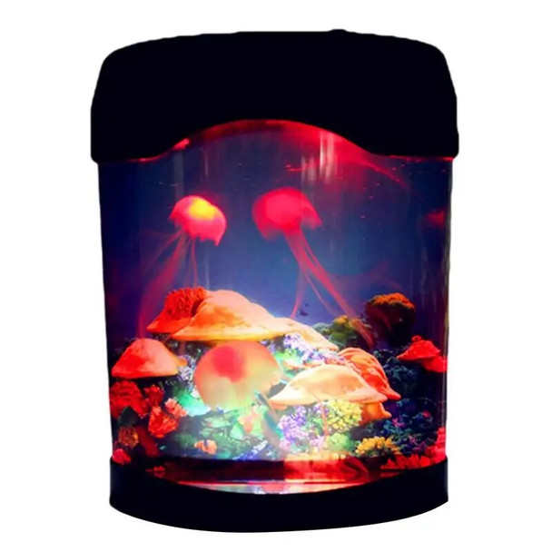 Led Color Changing Jellyfish Tank Night Light Table Lamp Aquarium Electric Mood Lamp For Kids Children Gift Home Room Decor