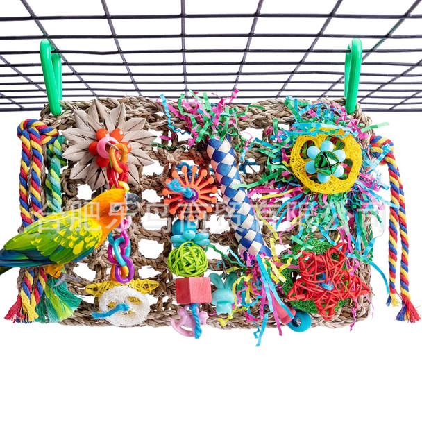 Bird Toys Parrot Accessories Chewing Toys Parrot Molars Climbing Net Bird Training Interactive Toy Bird Cage Decoration Supplies