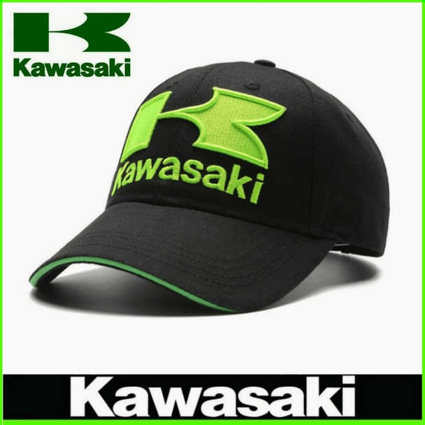 New Kawasaki motorcycles hat Men's women's summer outdoor fashion sun hat embroidery Kawasaki motorcycle racing hat