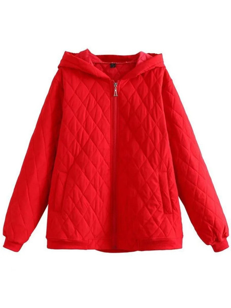 Women's Clothing Plus Size Quilting Coat Winter Fashion Keep Warm Jacket Simple Argyle Outwear