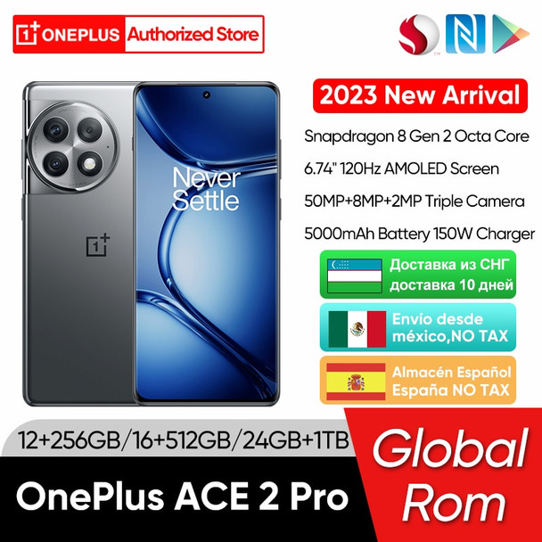 CN Version Oneplus ACE 2 Pro 5G Snapdragon 8 Gen 2 6.74'' 120Hz AMOLED Display Screen 150W SUPERVOOC Charge 5000mAh Battery