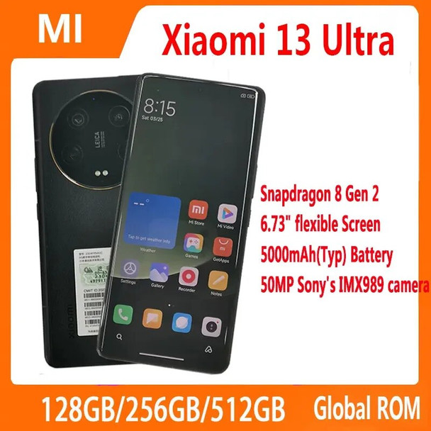 Global ROM Xiaomi Mi 13 Ultra 5G Smartphone Snapdragon 8 Gen 2 256GB/512GB/1TB 50MP 90W 120Hz 5000mAh 2K 6.73"Screen Chinese Rom