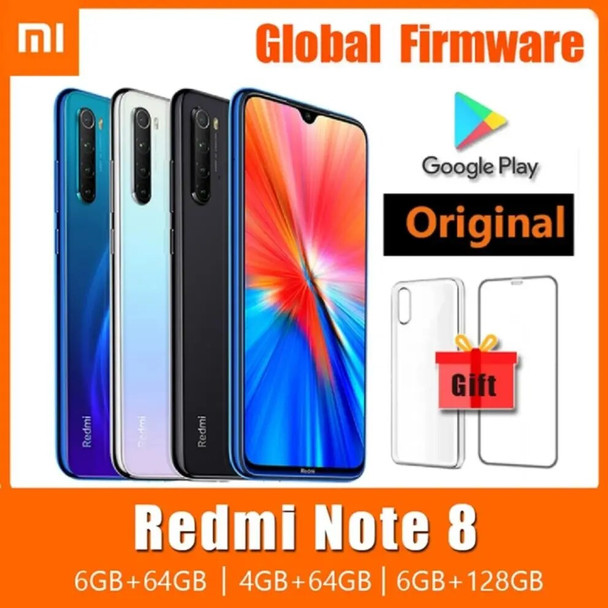 Xiaomi Redmi Note 8/Note 8 pro Global Firmware Smartphone with Phone Case Original Android Phone 4000mAh battery Quad Cmaera