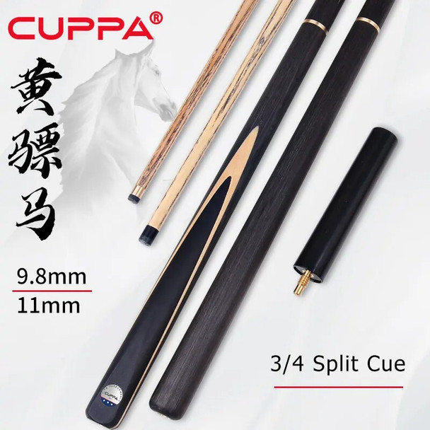 CUPPA-Professional Billiard Cues, Snooker Tip, Ash Wood Shaft, 3/4 Split Cue, Pool Accessories, Free Shipping, 9.8mm