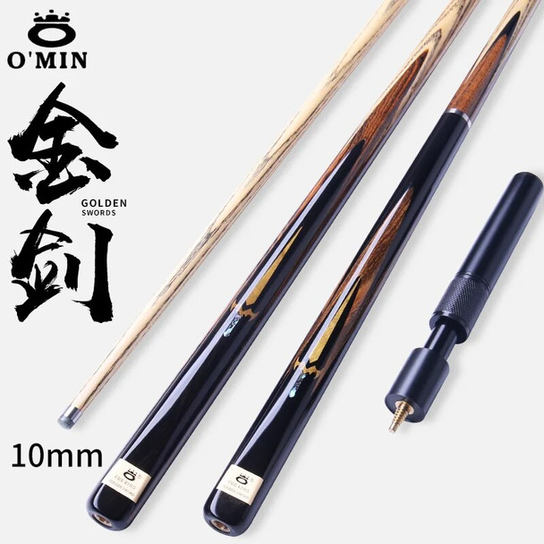 OMIN-Chinese Billiard Cue with Billiard Accessories, Black Eight Ash Wood, 1/2 Split, One Piece, Free Shipping