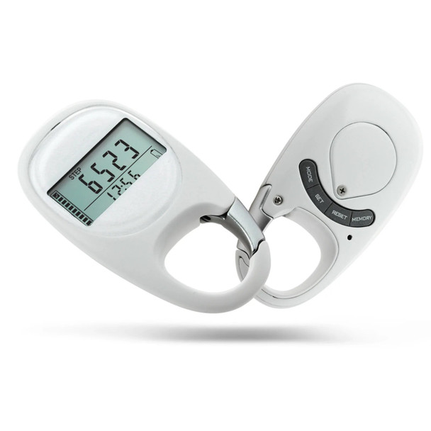 Ultimate Fitness Companion: Induction Pedometer with Climbing Button and Carabiner Keychain - Track Your Steps and Conquer New